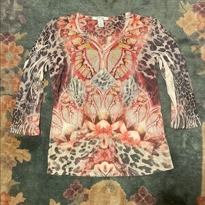 Whimsical Colorful Animal Print Top size ps